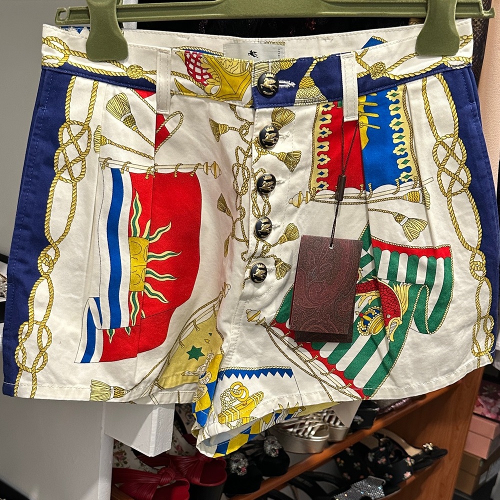 Etro Multicolor High Waist Women's Shorts